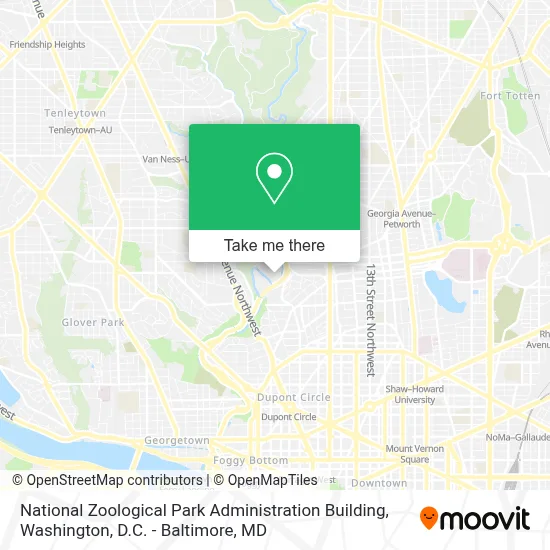 National Zoological Park Administration Building map