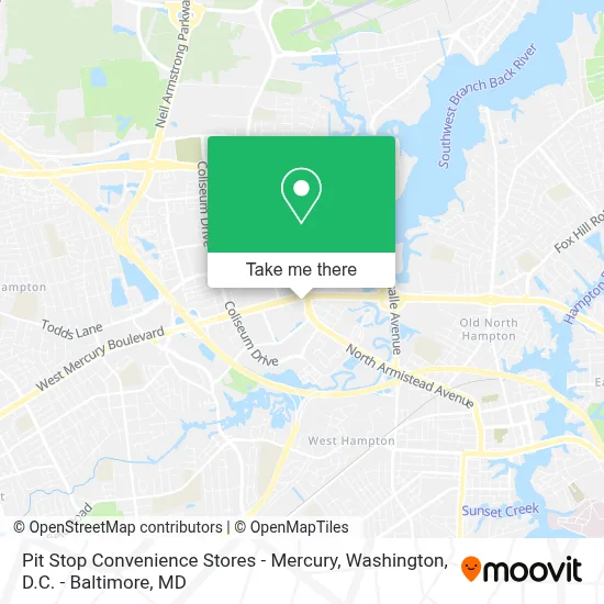 Pit Stop Convenience Stores - Mercury map
