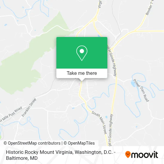 Historic Rocky Mount Virginia map