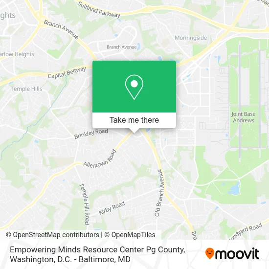 Empowering Minds Resource Center Pg County map