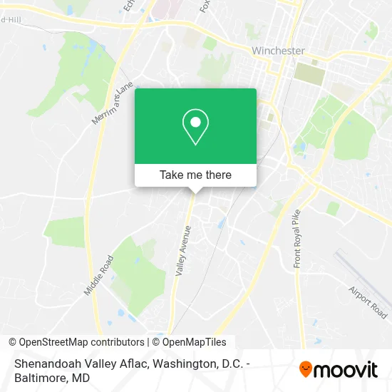 Shenandoah Valley Aflac map