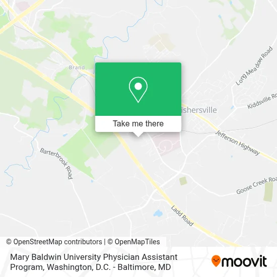Mary Baldwin University Physician Assistant Program map