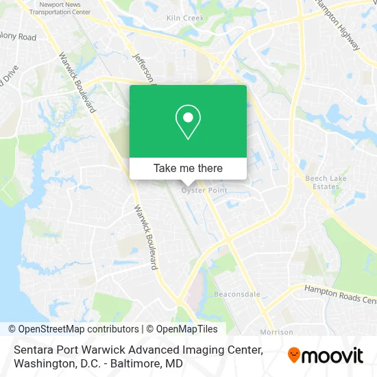 Sentara Port Warwick Advanced Imaging Center map