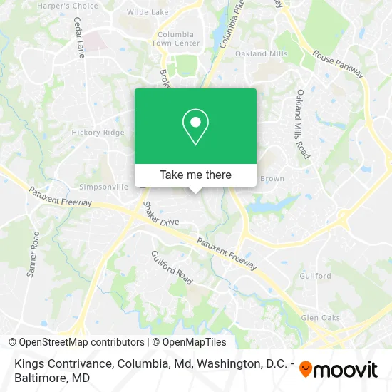 Kings Contrivance, Columbia, Md map