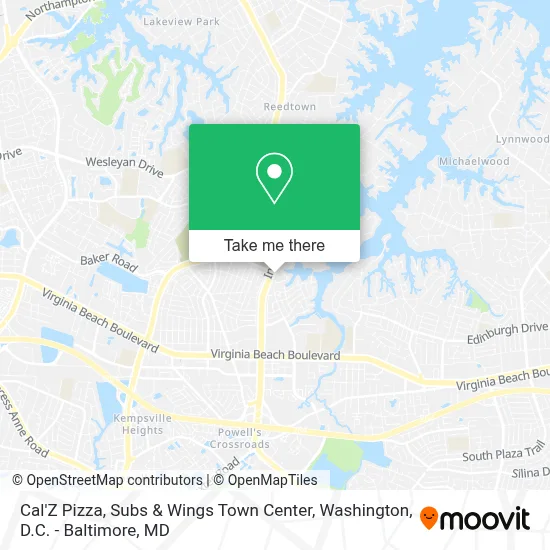 Cal'Z Pizza, Subs & Wings Town Center map