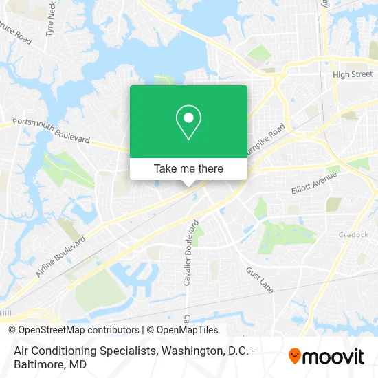Air Conditioning Specialists map