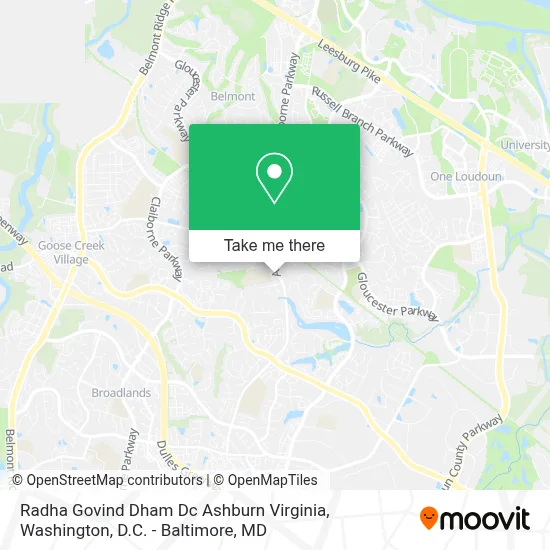 Radha Govind Dham Dc Ashburn Virginia map