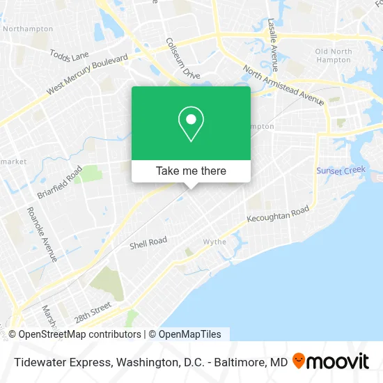 Tidewater Express map