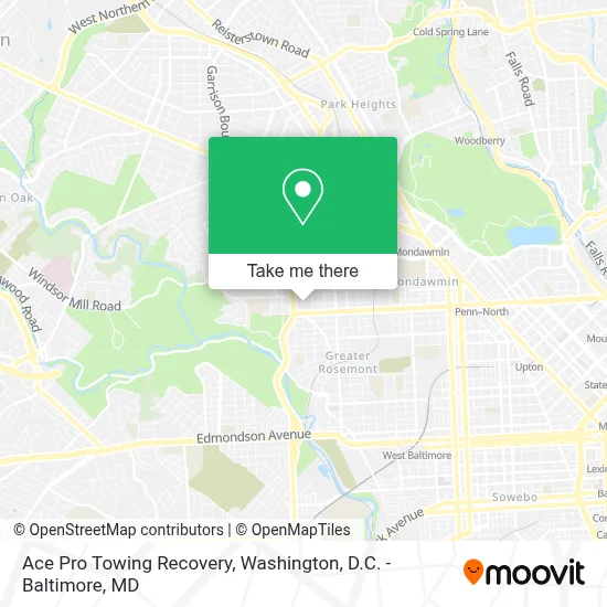 Ace Pro Towing Recovery map