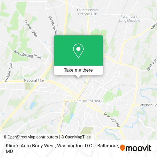 Kline's Auto Body West map