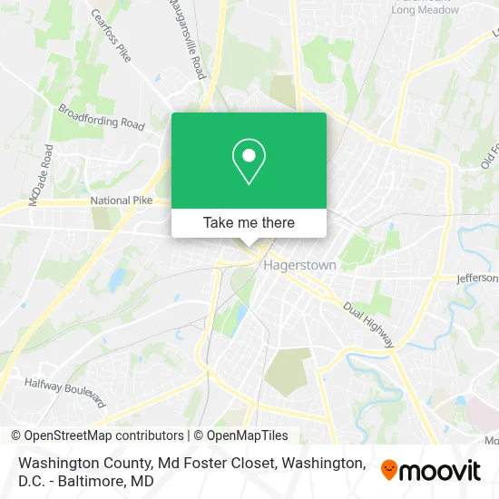 Washington County, Md Foster Closet map