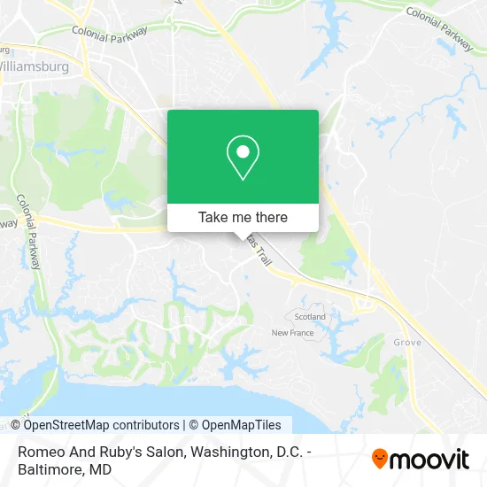 Romeo And Ruby's Salon map
