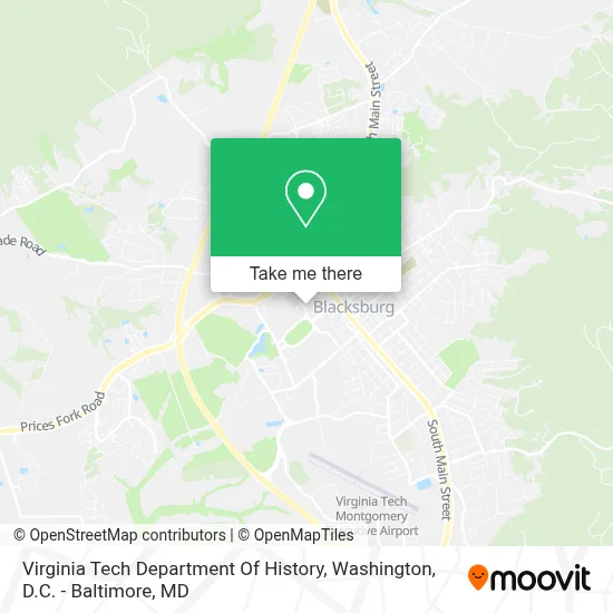 Virginia Tech Department Of History map