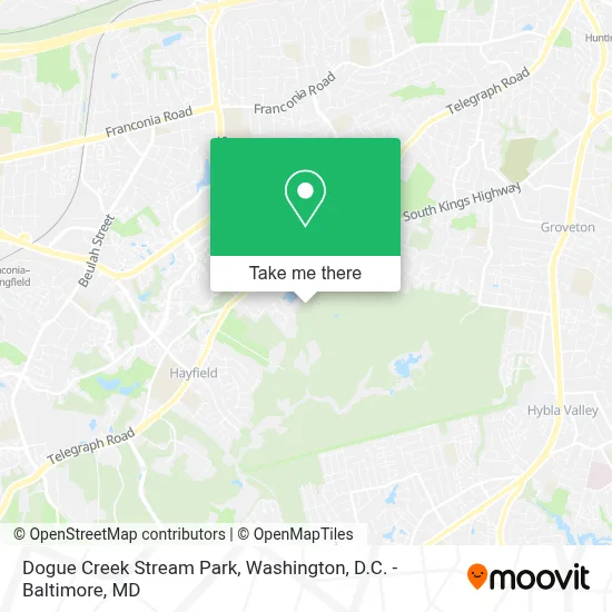 Dogue Creek Stream Park map