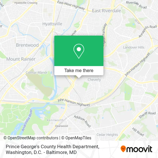 Prince George's County Health Department map