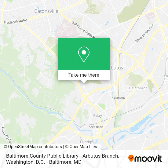 Baltimore County Public Library - Arbutus Branch map