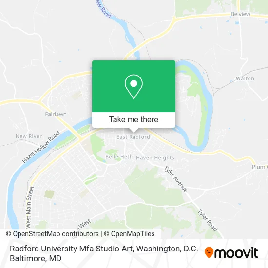 Radford University Mfa Studio Art map