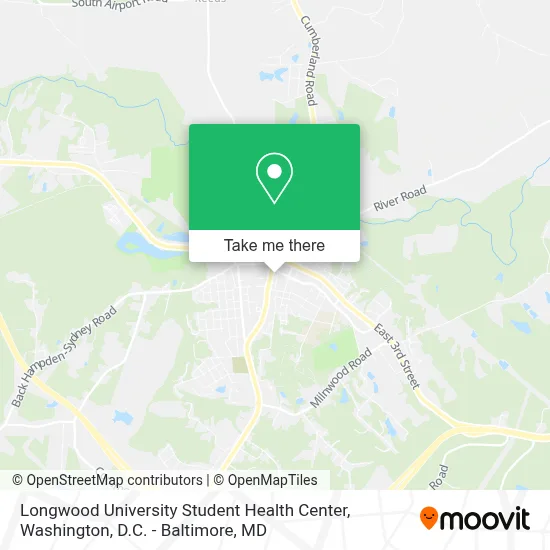 Longwood University Student Health Center map