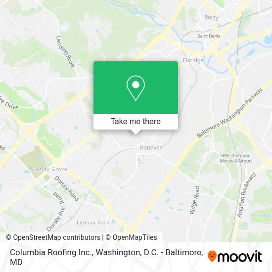 Columbia Roofing Inc. map