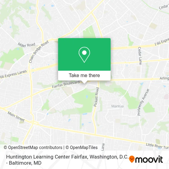 Huntington Learning Center Fairfax map