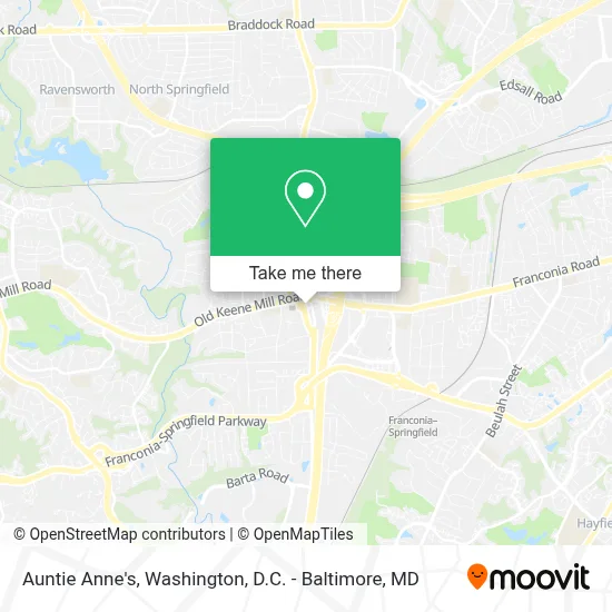 Auntie Anne's map