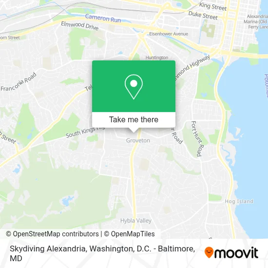 Skydiving Alexandria map