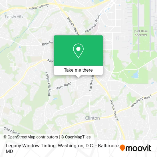 Legacy Window Tinting map