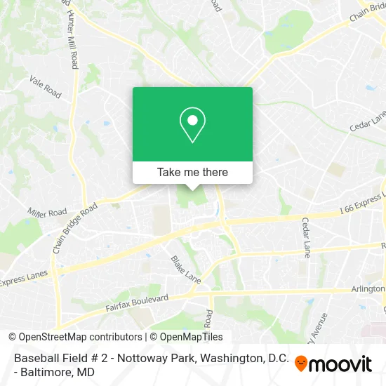 Baseball Field # 2 - Nottoway Park map