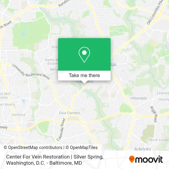 Center For Vein Restoration | Silver Spring map