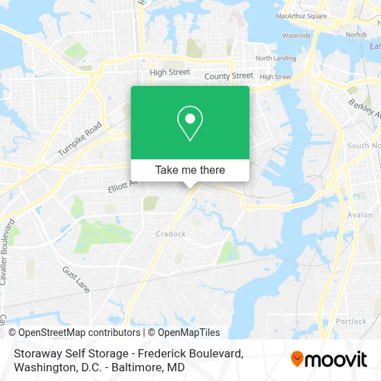 Storaway Self Storage - Frederick Boulevard map