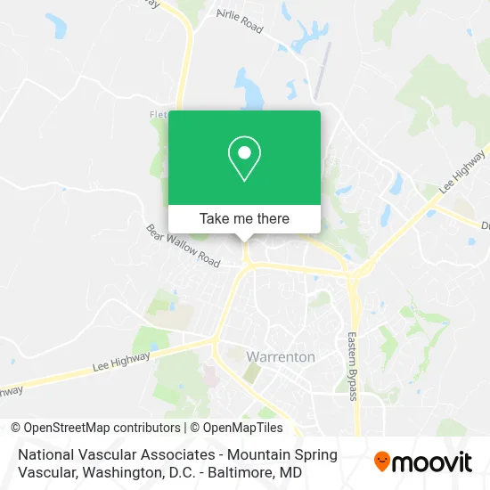National Vascular Associates - Mountain Spring Vascular map