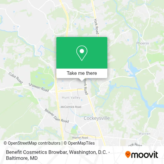 Benefit Cosmetics Browbar map