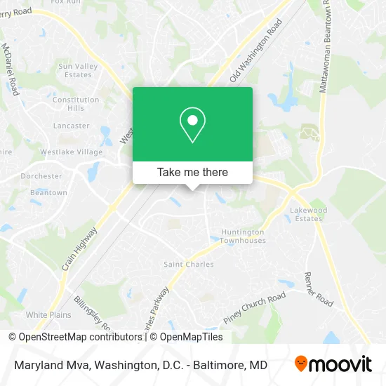 Maryland Mva map