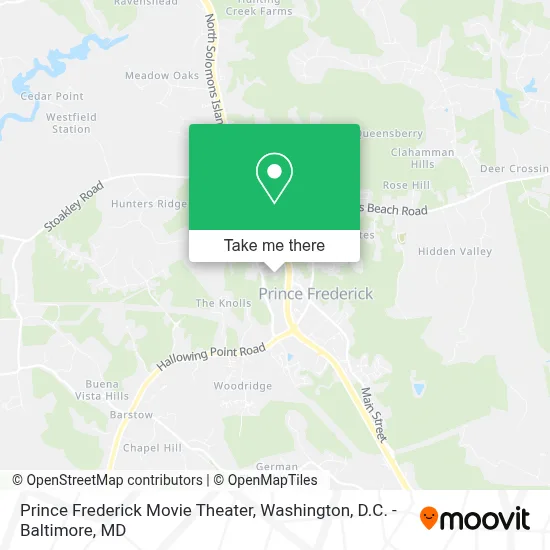 Prince Frederick Movie Theater map