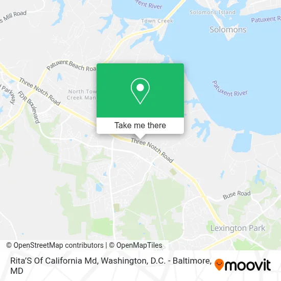 Rita’S Of California Md map