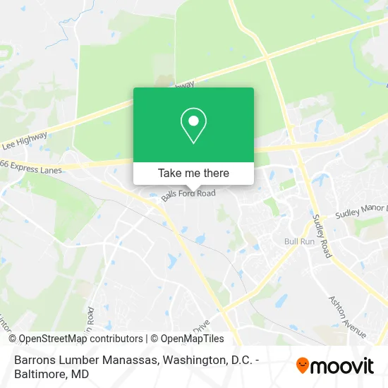 Barrons Lumber Manassas map