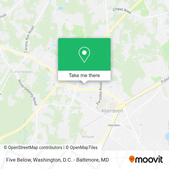 Five Below map