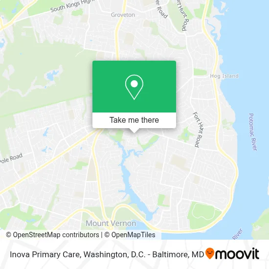 Inova Primary Care map