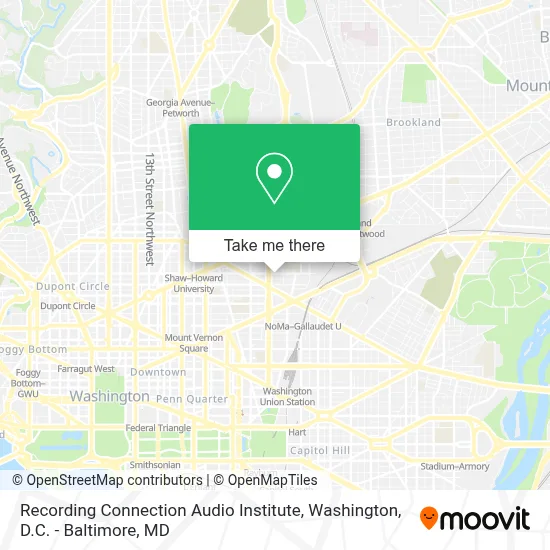 Recording Connection Audio Institute map