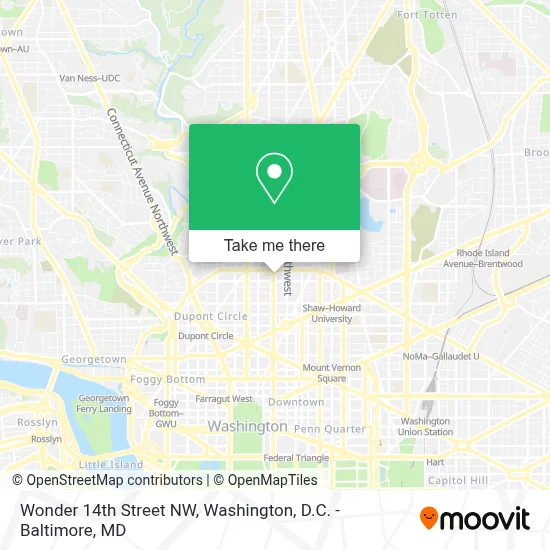 Wonder 14th Street NW map