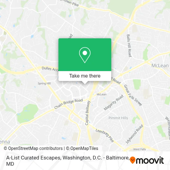 A-List Curated Escapes map