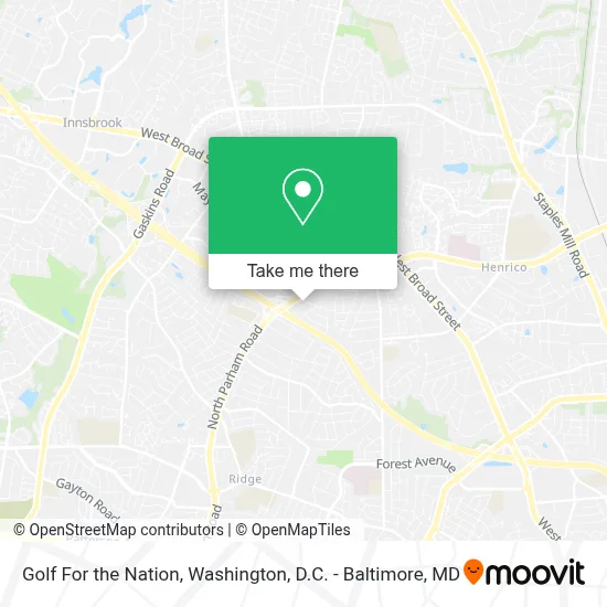 Golf For the Nation map