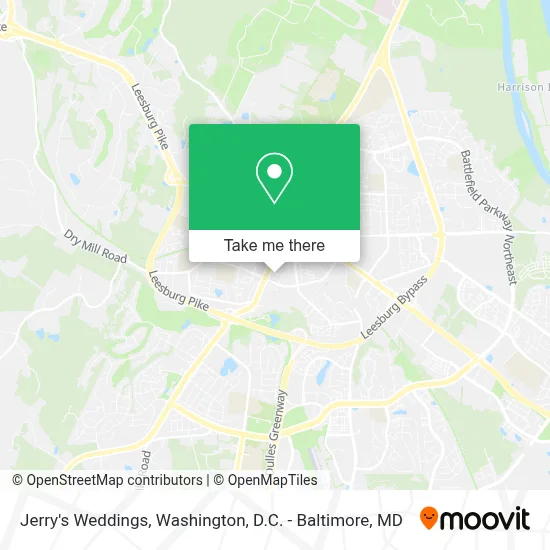 Jerry's Weddings map
