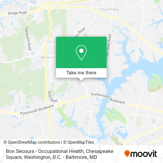 Bon Secours - Occupational Health, Chesapeake Square map