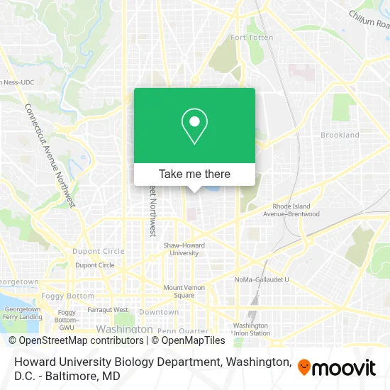 Howard University Biology Department map