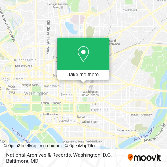 National Archives & Records map