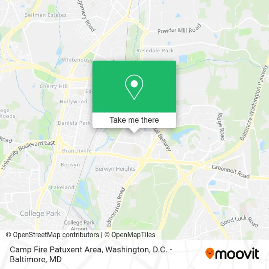 Camp Fire Patuxent Area map