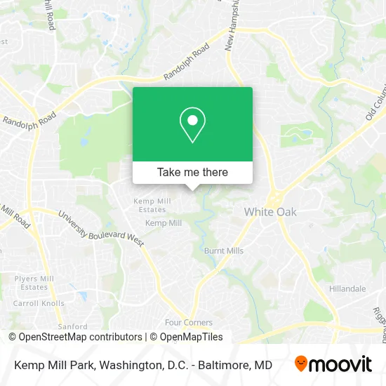 Kemp Mill Park map
