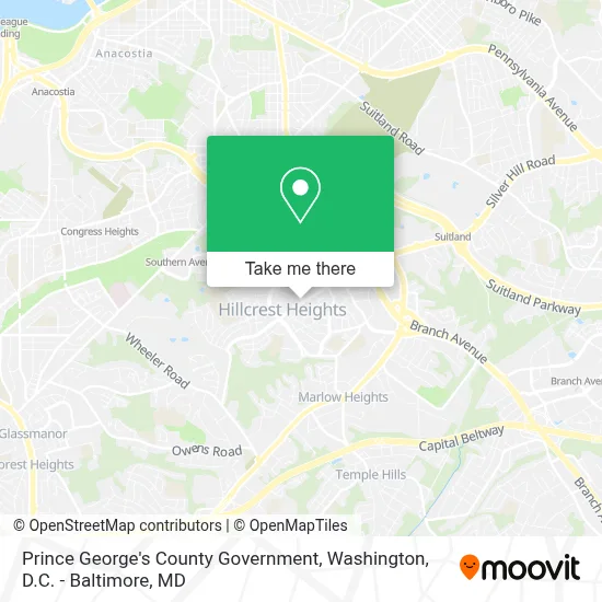 Prince George's County Government map
