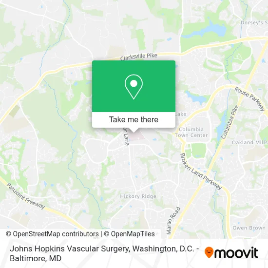 Johns Hopkins Vascular Surgery map
